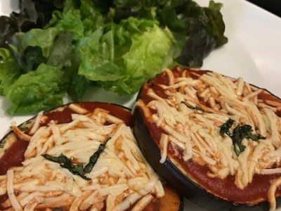 Eggplant Mini Pizzas (with vegan&nbsp;cheese)